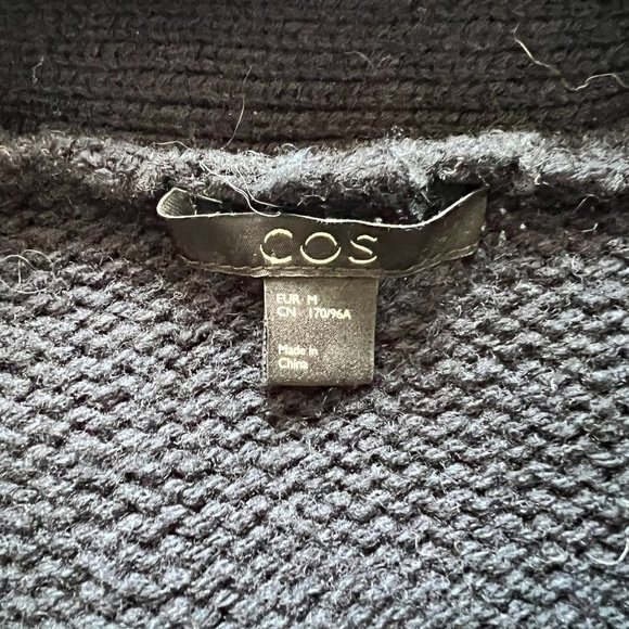 COS Wool Blend Cardigan Color-Block Blue - Picture 7 of 10